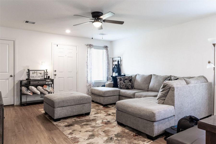 Furnished interior view inside a new home in Burnet Fields at Baytown Crossings, Baytown (Image 11). Furnished interior view inside a new home in Burnet Fields at Baytown Crossings, Baytown (Image 11).