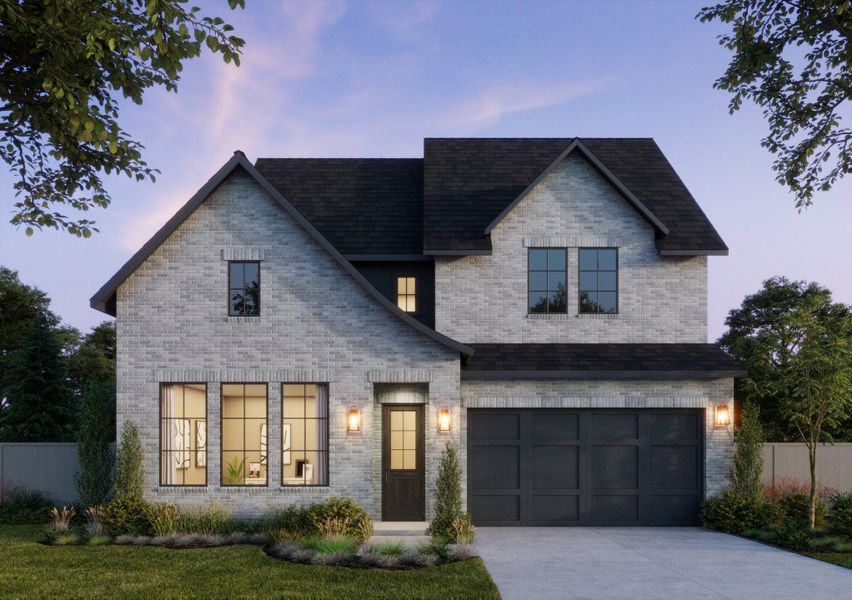 Representative exterior photo of a completed home built from the Justin by Southgate Homes in Painted Tree 50' Series, McKinney, TX (Image 2). Representative exterior photo of a completed home built from the Justin by Southgate Homes in Painted Tree 50' Series, McKinney, TX (Image 2).