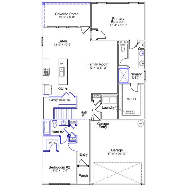 2D floor plan layout of this home in Jordan Grove, Conway, SC (Image 3).