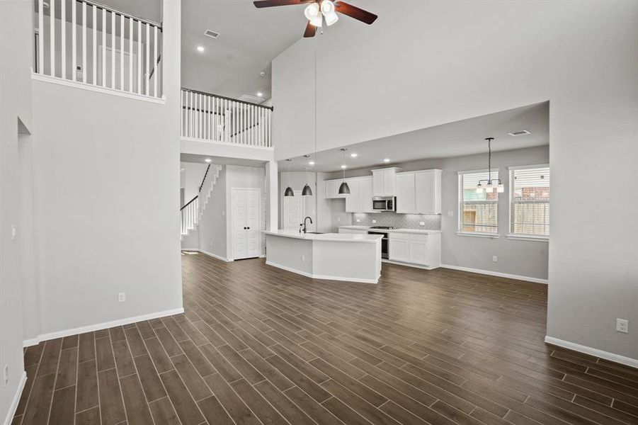 View of kitchen from great room