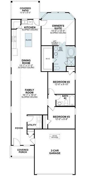 2D floor plan layout of this home in Pinewood at Grand Texas, New Caney, TX (Image 4).