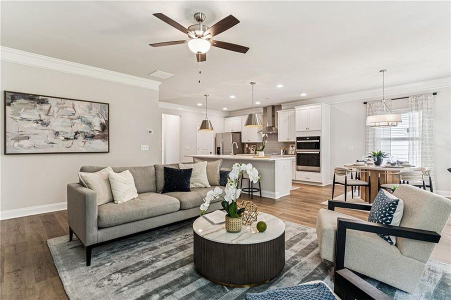 Furnished interior view inside a new home in , Flowery Branch (Image 5). Furnished interior view inside a new home in , Flowery Branch (Image 5).