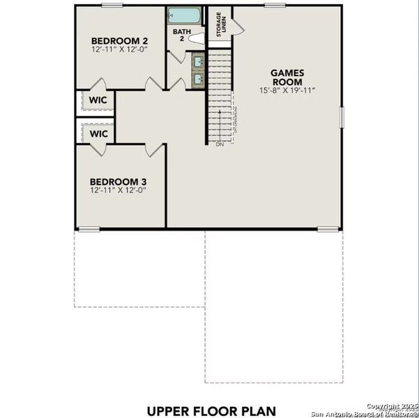 2D floor plan layout of this home in Comanche Ridge, San Antonio, TX (Image 3).