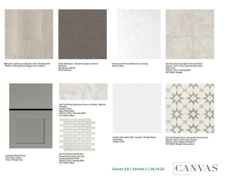 Design Selections.  Home is under construction and selections are subject to change.