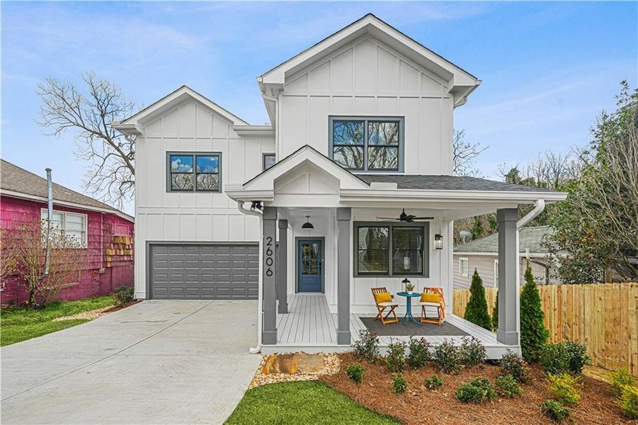 Front exterior of a new home in , Atlanta, GA, highlighting curb appeal (Image 2). Front exterior of a new home in , Atlanta, GA, highlighting curb appeal (Image 2).
