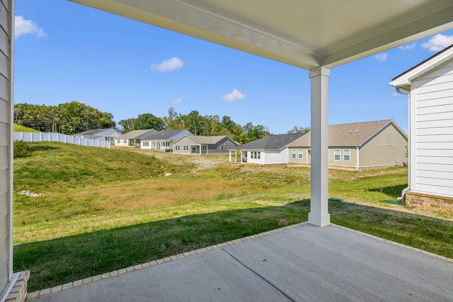 Exterior details and patio area of a home in Cedars at Cane Ridge | 55+ Community, Antioch (Image 20).