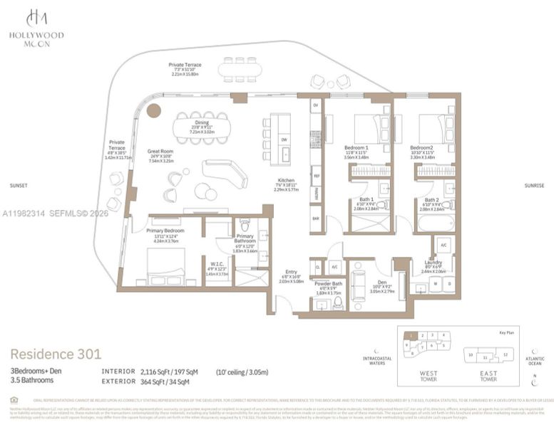 2D floor plan layout of this home in , Hollywood, FL (Image 4).
