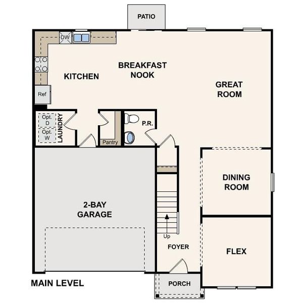 2D floor plan layout of this home in David's Place, Warner Robins, GA (Image 3).