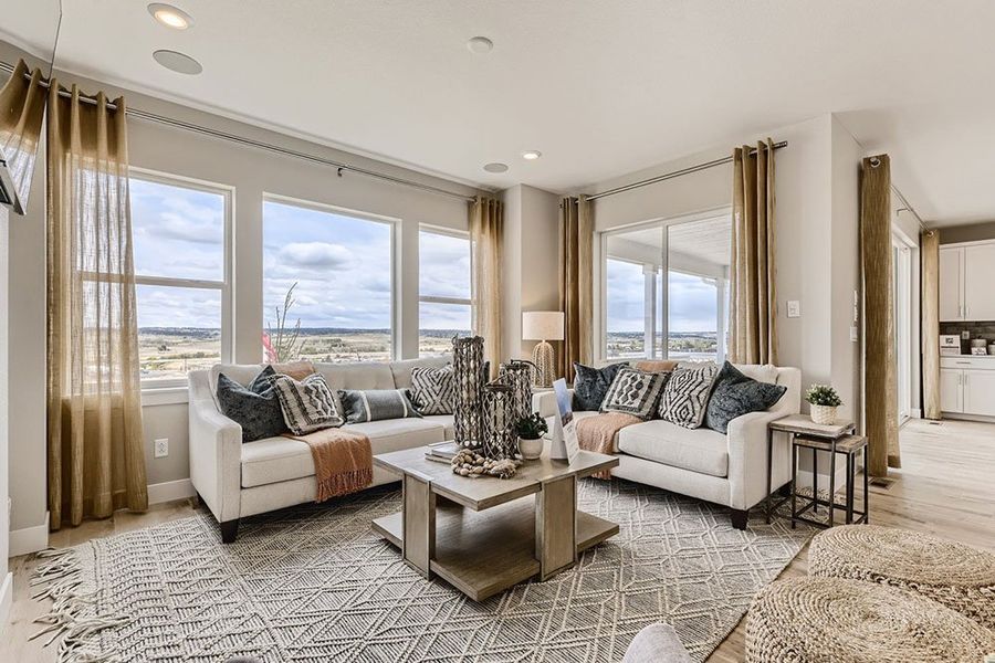 Representative furnished interior of a home built from the Hayden II by Taylor Morrison in The Aurora Highlands Town Collection, Aurora (Image 8). Representative furnished interior of a home built from the Hayden II by Taylor Morrison in The Aurora Highlands Town Collection, Aurora (Image 8).