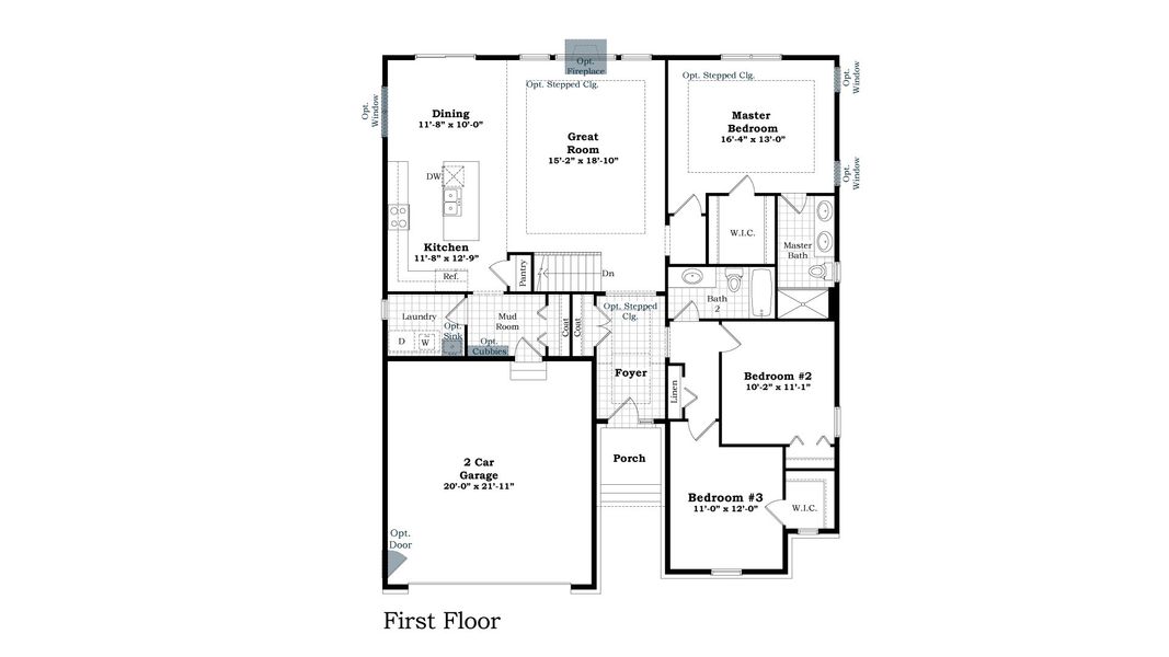 2D floor plan layout for the The Kensington by Norfolk Homes in Valleys, Jackson, MI (Image 5).