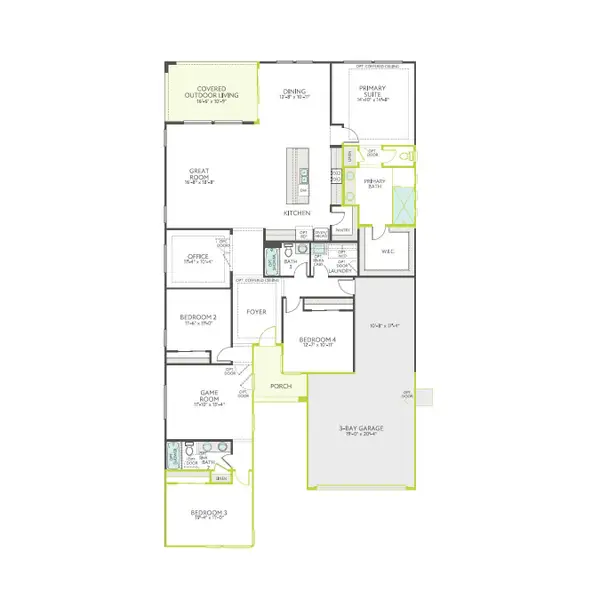 2D floor plan layout of this home in Terraza, San Tan Valley, AZ (Image 4).