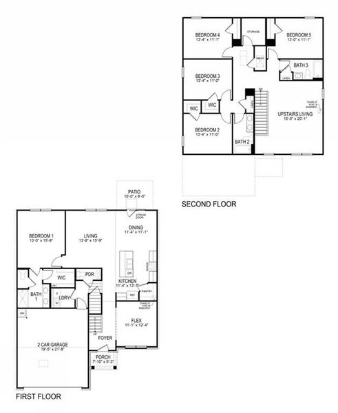 2D floor plan layout of this home in Fairway 17 at Mirror Lake, Villa Rica, GA (Image 5). 2D floor plan layout of this home in Fairway 17 at Mirror Lake, Villa Rica, GA (Image 5).