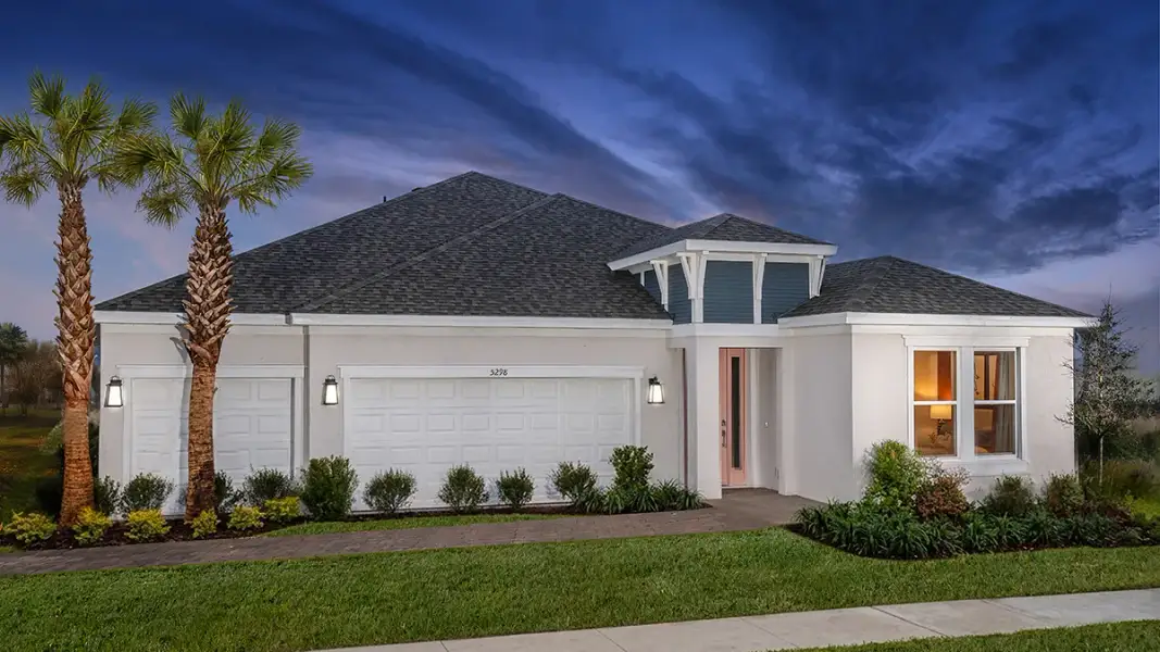 Representative exterior photo of a completed home built from the Bainbridge by Taylor Morrison in Azure at Solaeris, Port St. Lucie, FL (Image 22).