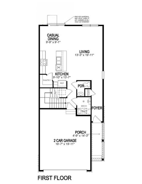 2D floor plan layout for the SPARROW by D.R. Horton in The Ridge at Lorson Ranch, Colorado Springs, CO (Image 3). 2D floor plan layout for the SPARROW by D.R. Horton in The Ridge at Lorson Ranch, Colorado Springs, CO (Image 3).