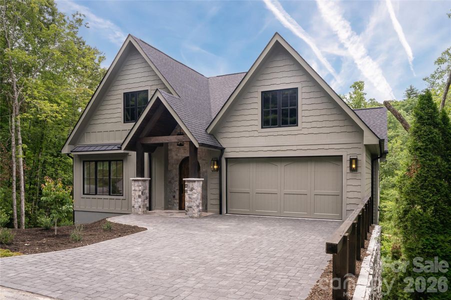Front exterior of a new home in , Hendersonville, NC, highlighting curb appeal (Image 28).