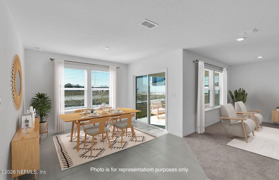 Furnished interior view inside a new home in Wells Landing, Jacksonville (Image 4).