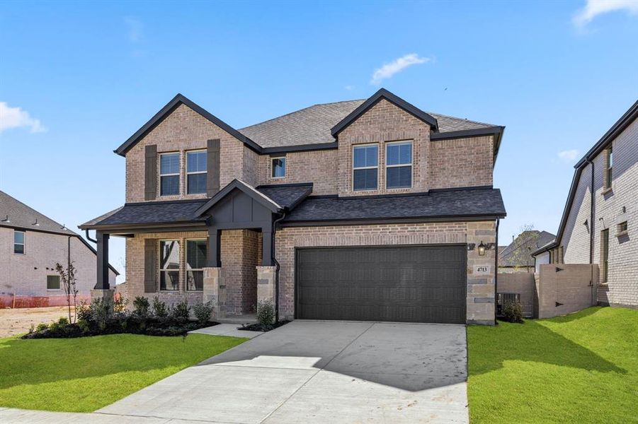 Front exterior of a new home in Painted Tree Woodland West, McKinney, TX, highlighting curb appeal (Image 2). Front exterior of a new home in Painted Tree Woodland West, McKinney, TX, highlighting curb appeal (Image 2).