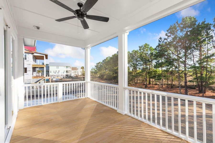 Exterior details and patio area of a home in Rivercroft, Awendaw (Image 33).