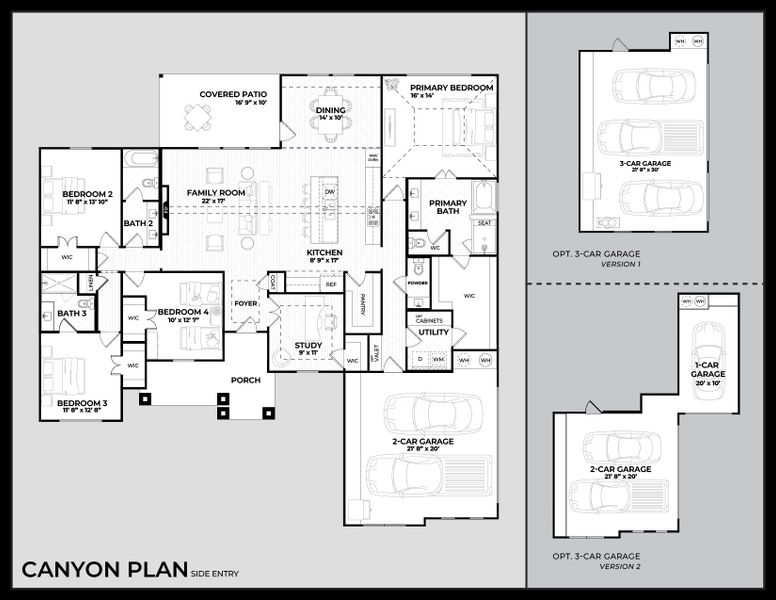 2D floor plan layout for the Canyon by Dunhill Homes in Hartson Estates, Midlothian, TX (Image 1). 2D floor plan layout for the Canyon by Dunhill Homes in Hartson Estates, Midlothian, TX (Image 1).