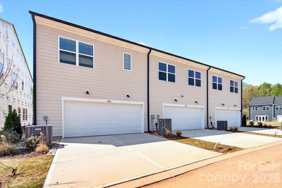 Rear load 2 bay garage and driveway