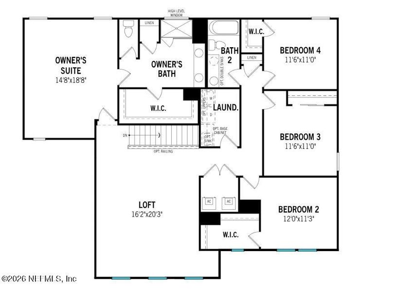 2D floor plan layout of this home in RiverTown, St. Johns, FL (Image 5).