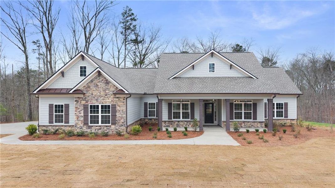 Front exterior of a new home in , White, GA, highlighting curb appeal (Image 22).