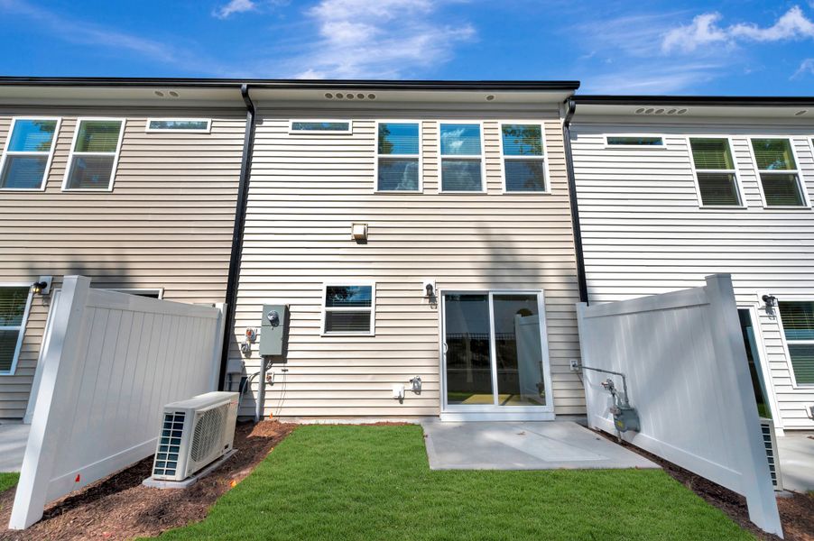 Exterior details and patio area of a home in Townes on Leesville, Durham (Image 2). Exterior details and patio area of a home in Townes on Leesville, Durham (Image 2).