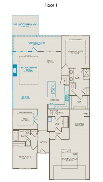 First Floor at Active Adult Community Del Webb Barton Village near Nashville.
