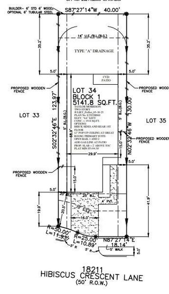 18211 Hibiscus Crescent Lane preliminary plot plan 18211 Hibiscus Crescent Lane preliminary plot plan
