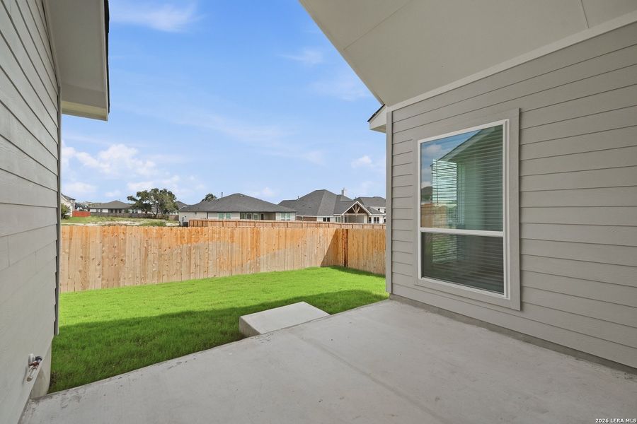 Exterior details and patio area of a home in The Reserve at Potranco Oaks, Castroville (Image 23). Exterior details and patio area of a home in The Reserve at Potranco Oaks, Castroville (Image 23).