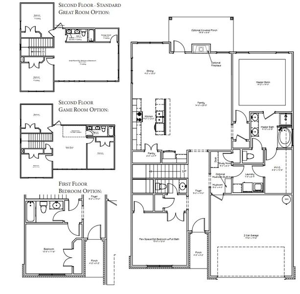 2D floor plan layout for the The Azalea by Avonley Homes in Rudder Pointe, Bryan, TX (Image 2). 2D floor plan layout for the The Azalea by Avonley Homes in Rudder Pointe, Bryan, TX (Image 2).