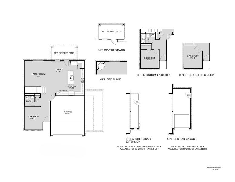 2D floor plan layout for the The Sienna by Legend Homes in Granger Pines, Conroe, TX (Image 3).