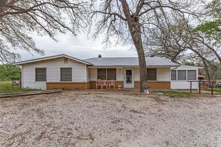 Single story home with brick siding Single story home with brick siding