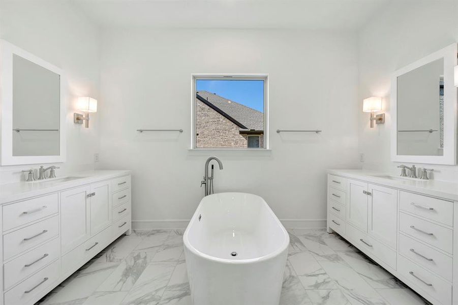 Furnished interior view inside a new home in Kreymer at the Park, Wylie (Image 8).