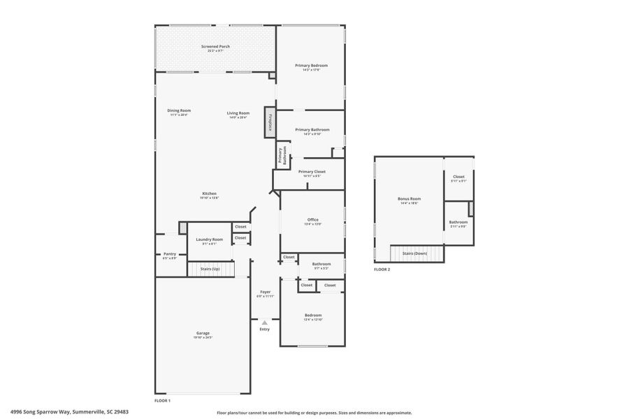 2D floor plan layout of this home in , Summerville, SC (Image 5). 2D floor plan layout of this home in , Summerville, SC (Image 5).