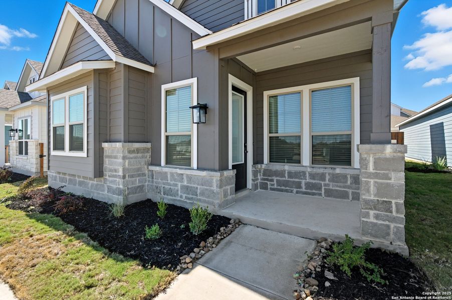 Exterior details and patio area of a home in The Crossvine – Garden Homes, Schertz (Image 21). Exterior details and patio area of a home in The Crossvine – Garden Homes, Schertz (Image 21).