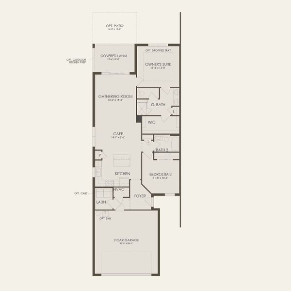 2D floor plan layout for the Colton by Pulte Homes in Legacy Groves, Nokomis, FL (Image 4).