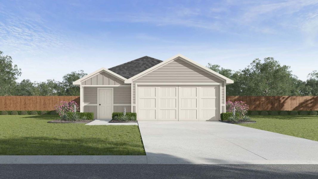 Representative exterior photo of a completed home built from the Caprock - T30C by D.R. Horton in Milo Farms, Rosenberg, TX (Image 13).
