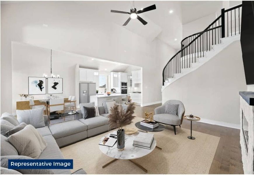 Representative furnished interior of a home built from the Caroline 2F by First Texas Homes in High Country, Burleson (Image 9).