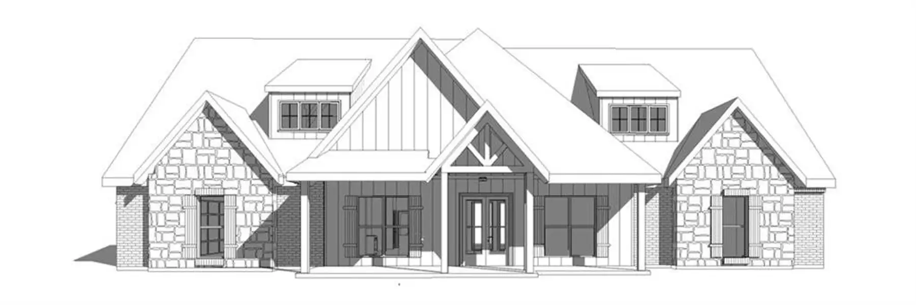 Exterior rendering of this home design in , Weatherford, TX (Image 2). Exterior rendering of this home design in , Weatherford, TX (Image 2).