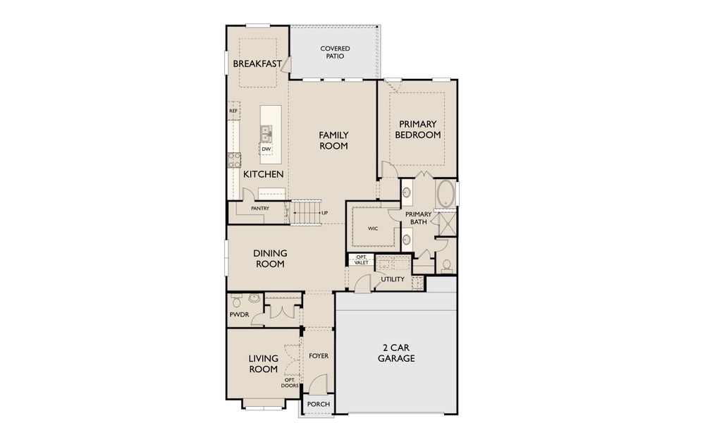 2D floor plan layout for the Katy by Ashton Woods in Blue Heron Estates, Mont Belvieu, TX (Image 3).