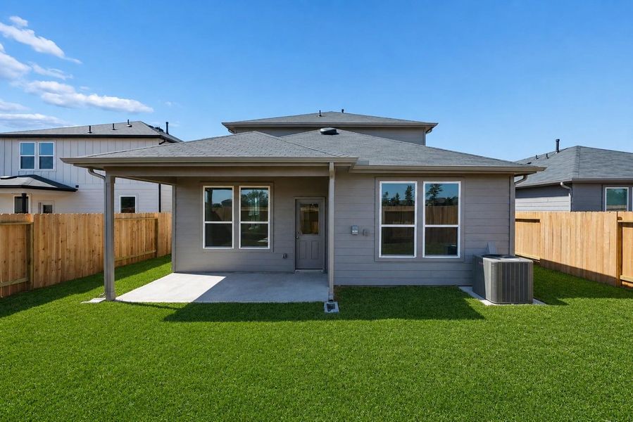 Exterior details and patio area of a home in Montgomery Bend, Montgomery (Image 19).