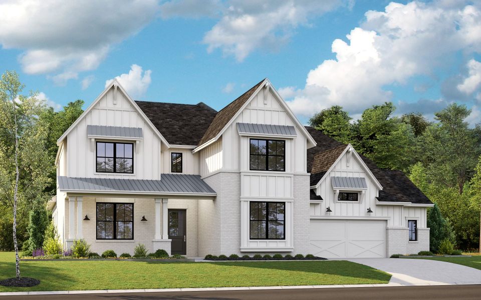 Representative exterior photo of a completed home built from the 6051 by Tradition Homes in Furst Ranch – 80′ Lots, Argyle, TX (Image 4). Representative exterior photo of a completed home built from the 6051 by Tradition Homes in Furst Ranch – 80′ Lots, Argyle, TX (Image 4).