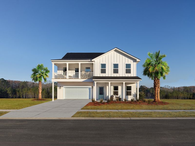 Front exterior of a new home in , Ravenel, SC, highlighting curb appeal (Image 2). Front exterior of a new home in , Ravenel, SC, highlighting curb appeal (Image 2).