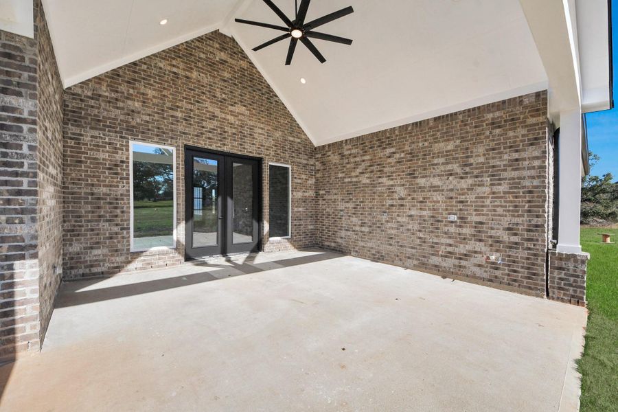 Expansive patio with outdoor kitchen hookups