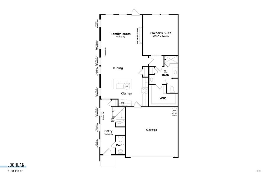 2D floor plan layout for the Lochlan by DRB Homes in Indigo at the Preserve, Myrtle Beach, SC (Image 3).