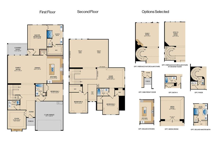 2D floor plan layout of this home in Sutton Fields, Celina, TX (Image 4).