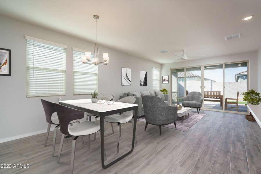 Furnished interior in a model home at Calistoga at Estrella Commons in Goodyear (Image 17). Furnished interior in a model home at Calistoga at Estrella Commons in Goodyear (Image 17).