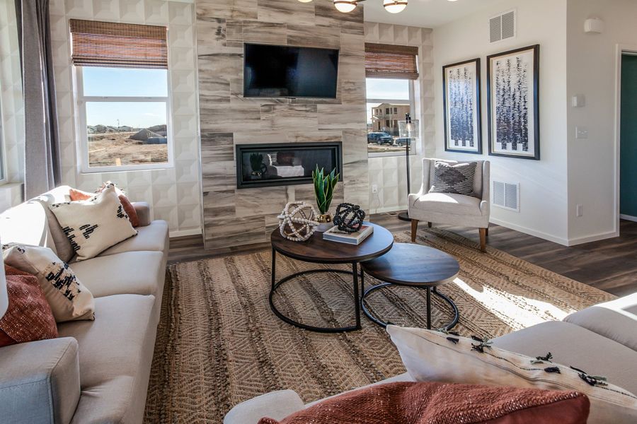 Representative furnished interior of a home built from the Twain by Hartford Homes in Trailside, Timnath (Image 16).