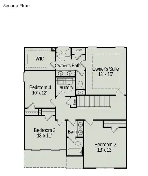 2D floor plan layout of this home in Jackson Hills, Clarksville, TN (Image 4).